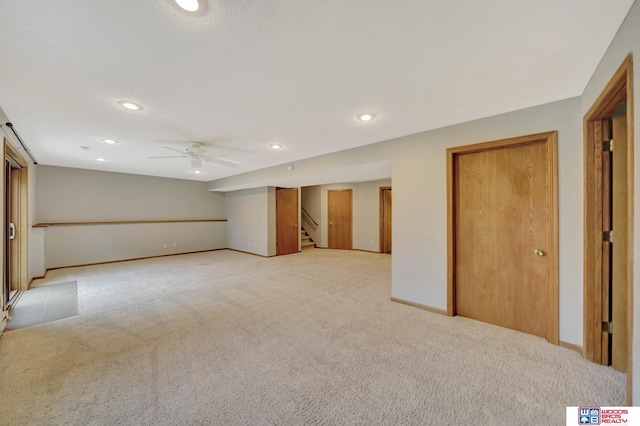 7910 Red Oak Rd, Lincoln, NE 68516 - unfurnished bedroom with light carpet, recessed lighting, and baseboards