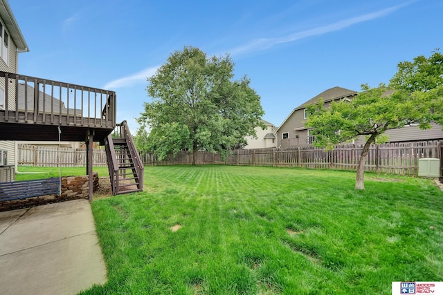 7910 Red Oak Rd, Lincoln, NE 68516 - view of yard featuring stairway and a deck