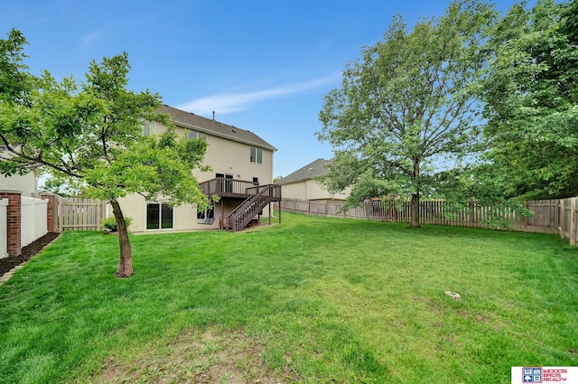 7910 Red Oak Rd, Lincoln, NE 68516 - view of yard featuring stairs and a deck