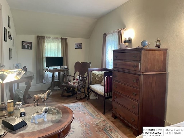 1200 H St, Pawnee City, NE 68420 - sitting room with wood finished floors and lofted ceiling