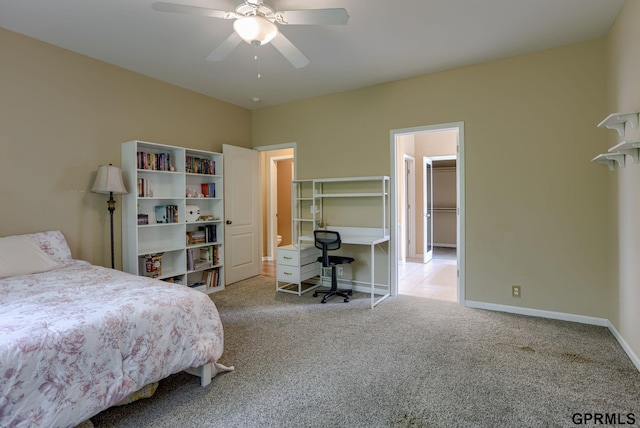 6732 S 169th Ave, Omaha, NE 68135 - carpeted bedroom with baseboards, ceiling fan, and a desk