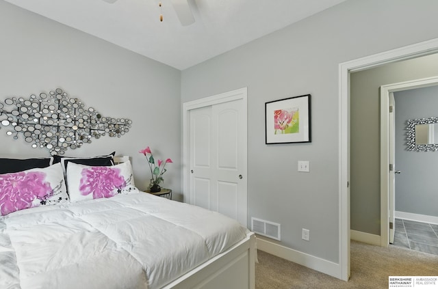 7211 S 174th St, Omaha, NE 68136 - bedroom with carpet floors, baseboards, a closet, and ceiling fan