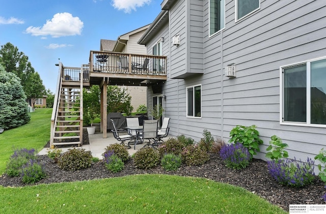 7211 S 174th St, Omaha, NE 68136 - view of patio / terrace featuring stairs and a wooden deck