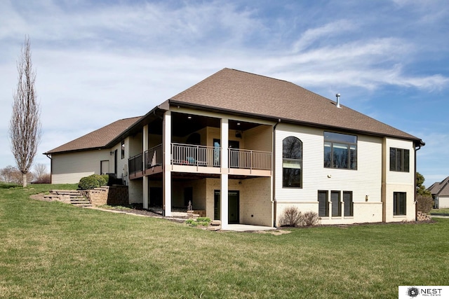 3400 Firethorn Ter, Lincoln, NE 68520 - rear view of property featuring a yard and a shingled roof
