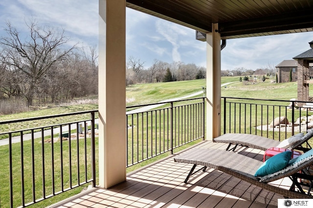 3400 Firethorn Ter, Lincoln, NE 68520 - porch with golf course view, a yard, and view of scattered trees
