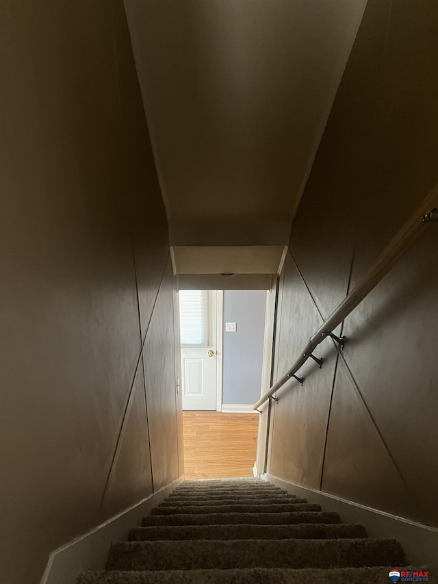 803 6th St, Fairbury, NE 68352 - staircase featuring wood finished floors
