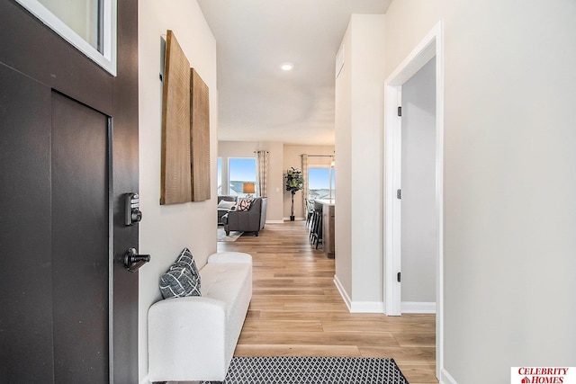 5605 N 181st St, Elkhorn, NE 68022 - entrance foyer featuring light wood-type flooring, baseboards, and recessed lighting