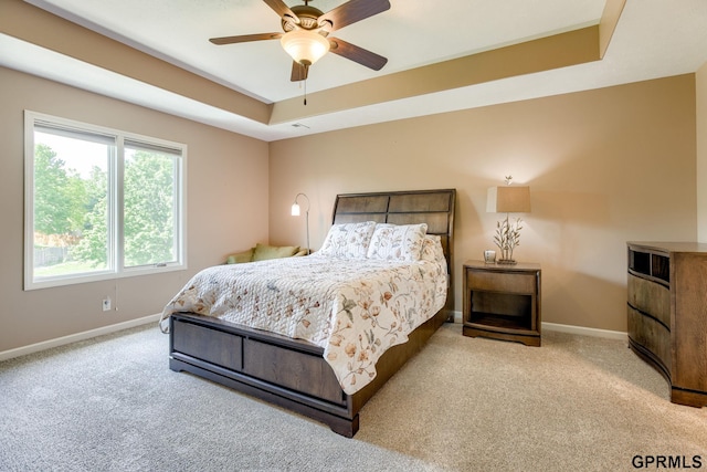 7320 S 169th St, Omaha, NE 68136 - bedroom with baseboards, a tray ceiling, and light colored carpet