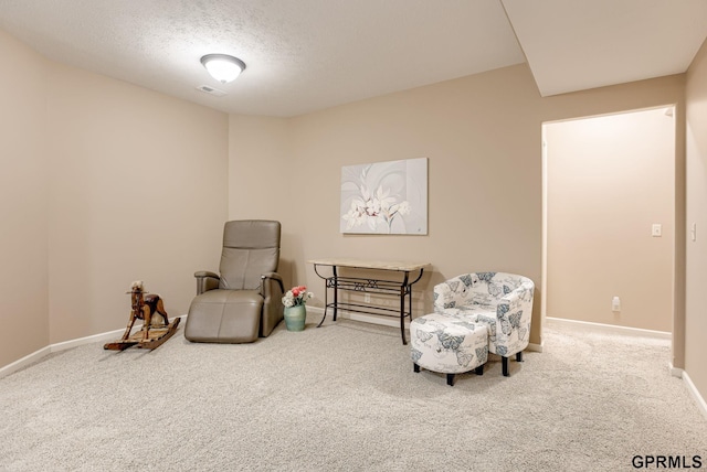 7320 S 169th St, Omaha, NE 68136 - living area with carpet flooring, baseboards, and a textured ceiling