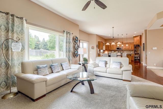 7320 S 169th St, Omaha, NE 68136 - living room with ceiling fan and baseboards