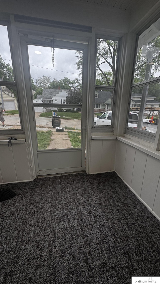 view of unfurnished sunroom