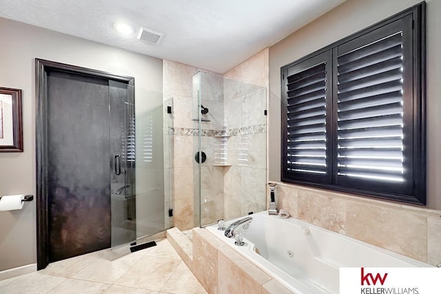 7815 Maui Cir, Papillion, NE 68046 - full bathroom featuring a shower stall, a tub with jets, and tile patterned flooring