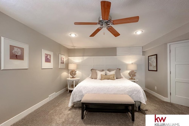 7815 Maui Cir, Papillion, NE 68046 - bedroom featuring carpet, baseboards, a ceiling fan, and recessed lighting