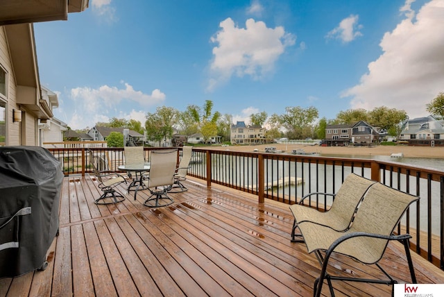 7815 Maui Cir, Papillion, NE 68046 - wooden deck with a residential view and a water view
