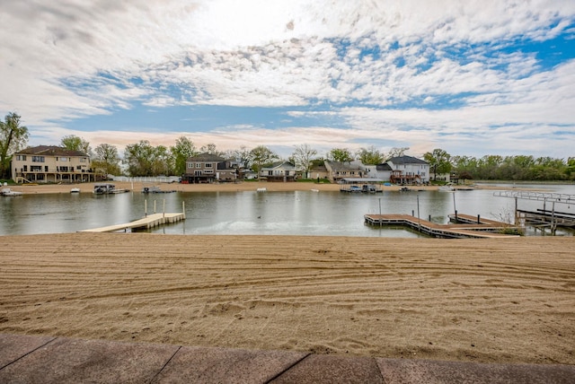 7815 Maui Cir, Papillion, NE 68046 - water view featuring a floating dock and nearby suburban area