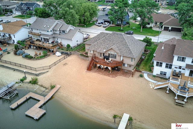 7815 Maui Cir, Papillion, NE 68046 - aerial perspective of suburban area with a large body of water