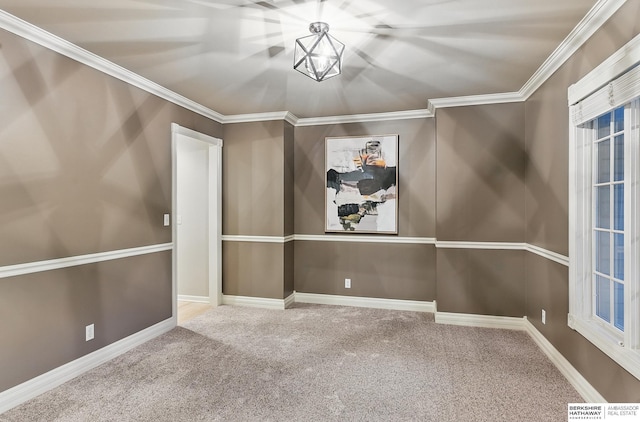 16712 V St, Omaha, NE 68135 - spare room with carpet floors, crown molding, and baseboards