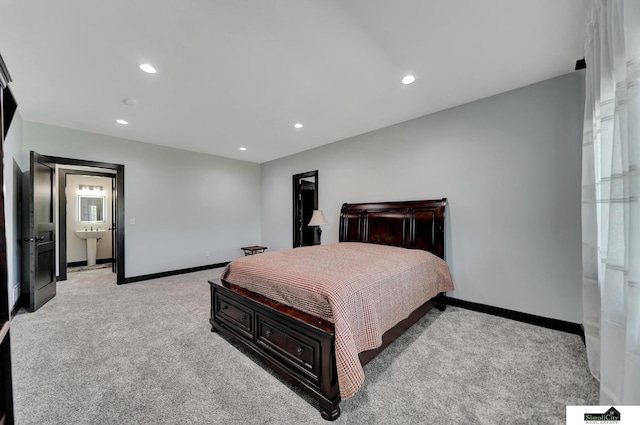 17380 S 77th Pt, Hickman, NE 68372 - bedroom featuring light carpet, recessed lighting, and baseboards