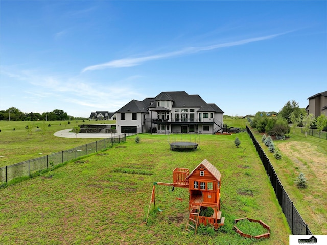 17380 S 77th Pt, Hickman, NE 68372 - back of house with a playground and driveway