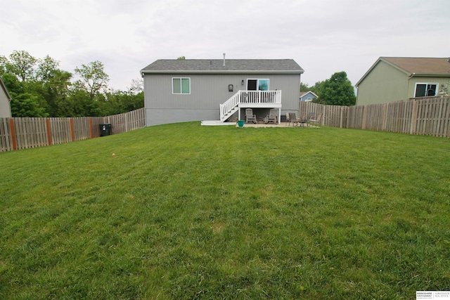 21006 Paradise Dr, Gretna, NE 68028 - back of property featuring a deck, stairway, and a patio