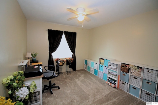 21006 Paradise Dr, Gretna, NE 68028 - carpeted home office featuring a ceiling fan