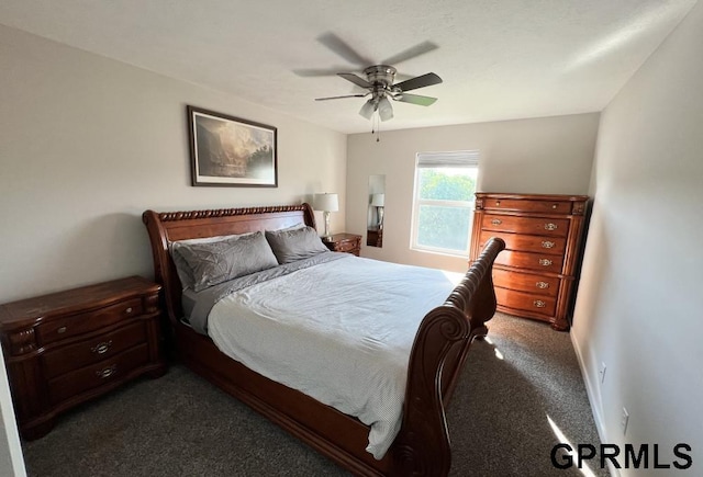 5815 S 238th St, Elkhorn, NE 68022 - bedroom with dark carpet and ceiling fan