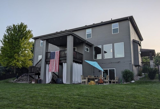 5815 S 238th St, Elkhorn, NE 68022 - rear view of house featuring stairs