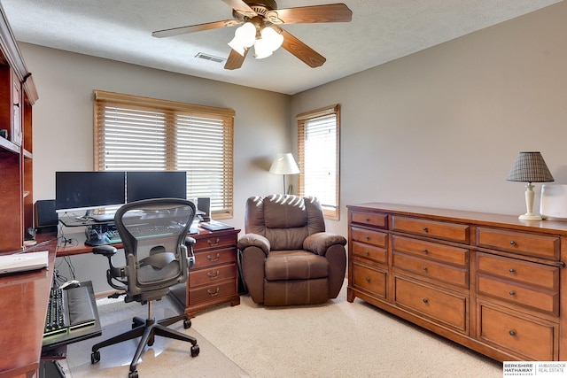 4804 Fountain Cir, Papillion, NE 68133 - office featuring light colored carpet and a ceiling fan