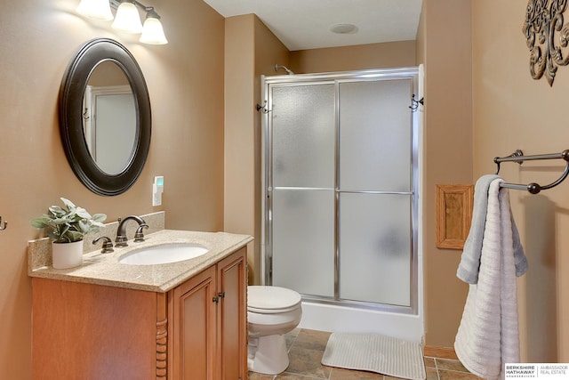 4804 Fountain Cir, Papillion, NE 68133 - full bathroom with a stall shower, toilet, and vanity