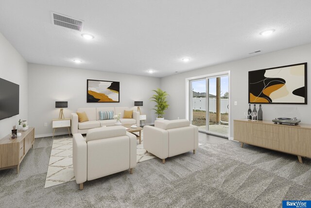 5956 Loxton St, Lincoln, NE 68526 - carpeted living area featuring recessed lighting and baseboards