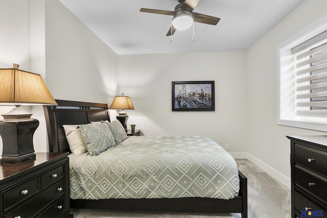 9750 Casa Galeano Ct, Lincoln, NE 68520 - bedroom featuring light carpet, baseboards, and ceiling fan