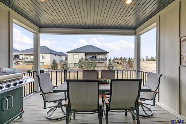9750 Casa Galeano Ct, Lincoln, NE 68520 - wooden deck featuring outdoor dining area and grilling area