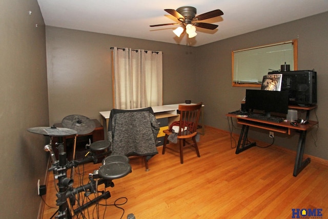 6810 S St S, Lincoln, NE 68506 - office space featuring wood finished floors and a ceiling fan