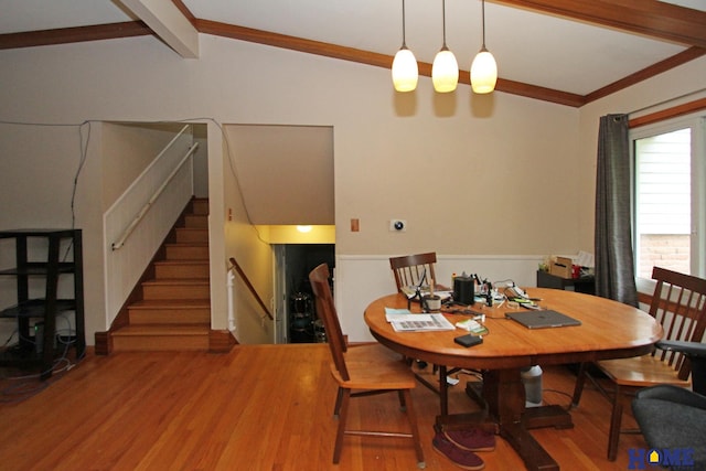 6810 S St S, Lincoln, NE 68506 - dining room with wood finished floors and stairs