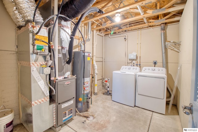 5306 S 195th St, Omaha, NE 68135 - unfinished below grade area featuring water heater, washing machine and clothes dryer, and heating unit