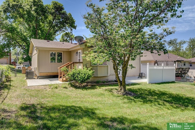 11680 Meredith Ave, Omaha, NE 68164 - rear view of house featuring a patio area and central AC unit