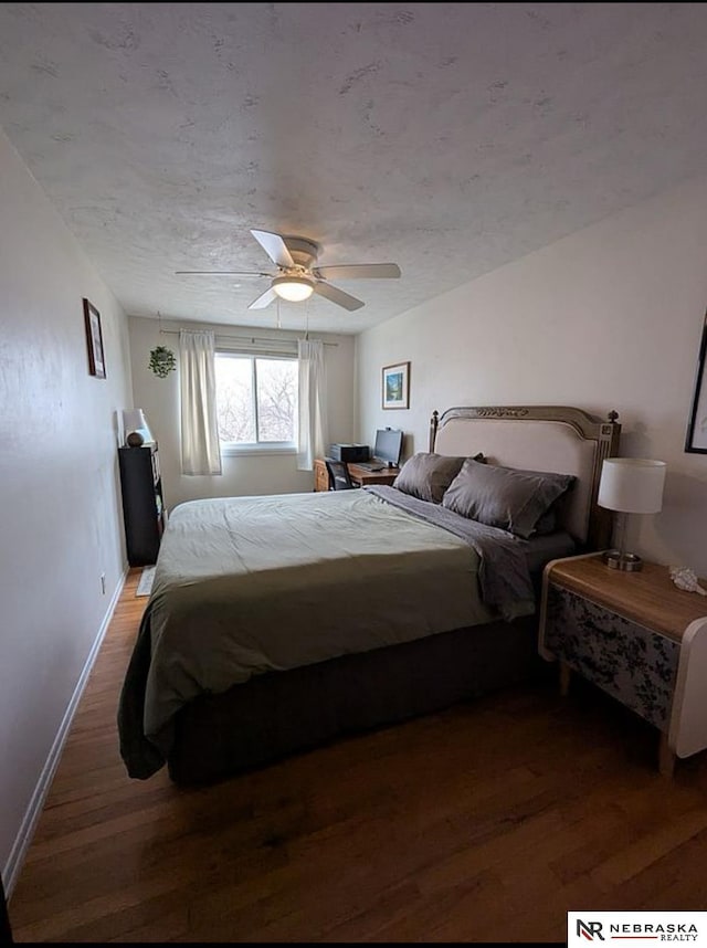 2515 3rd Street Plz, Omaha, NE 68108 - bedroom with wood finished floors, baseboards, and a ceiling fan
