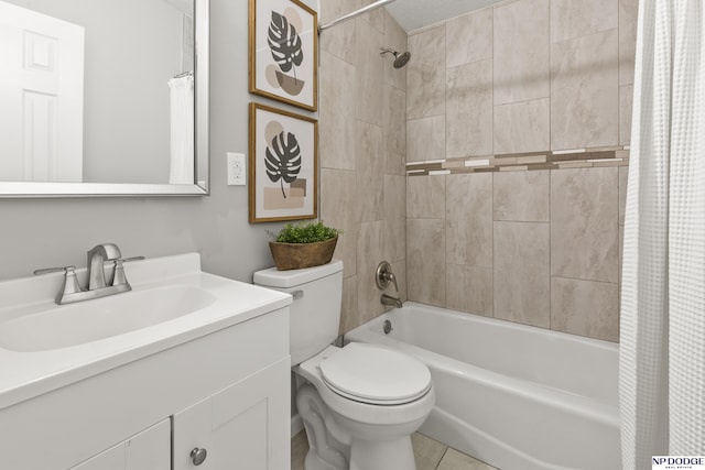 4656 Redick Ave, Omaha, NE 68152 - bathroom featuring toilet, shower / bath combination with curtain, and vanity