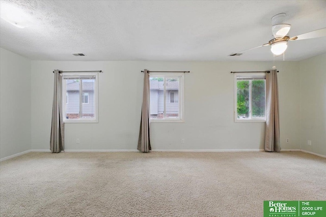 5143 S 126th Plz Unit 22, Omaha, NE 68137 - carpeted spare room with plenty of natural light, baseboards, ceiling fan, and a textured ceiling