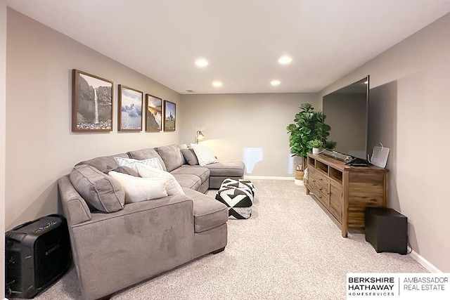 3120 N 205th St, Omaha, NE 68022 - carpeted living area featuring recessed lighting and baseboards