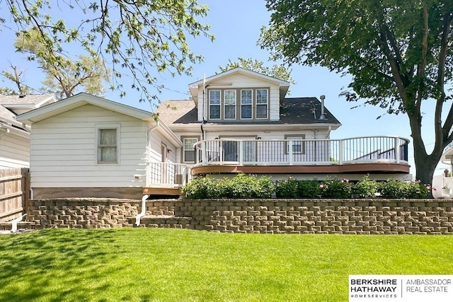 3120 N 205th St, Omaha, NE 68022 - back of house featuring a wooden deck and a shingled roof
