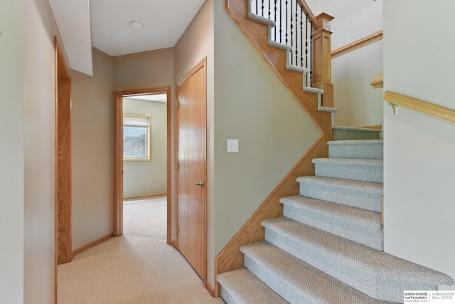 211 Longwood Dr, Papillion, NE 68133 - staircase with carpet floors and baseboards