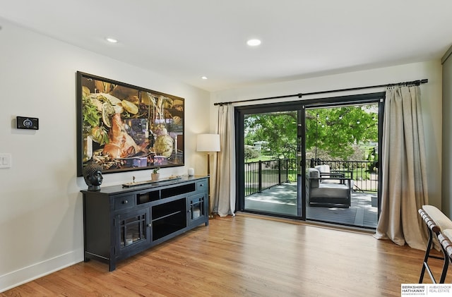 317 N 96th St, Omaha, NE 68114 - living room with light wood-type flooring, baseboards, and recessed lighting