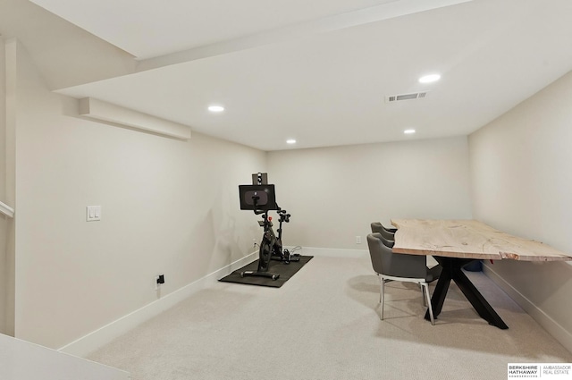 317 N 96th St, Omaha, NE 68114 - workout area featuring carpet floors, baseboards, and recessed lighting