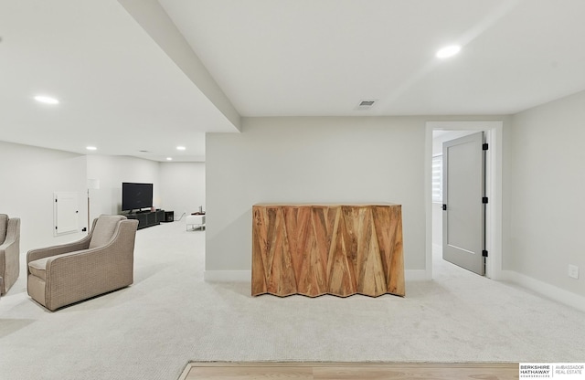 317 N 96th St, Omaha, NE 68114 - carpeted living room featuring recessed lighting and baseboards