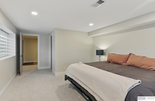 317 N 96th St, Omaha, NE 68114 - bedroom with light colored carpet, baseboards, and recessed lighting