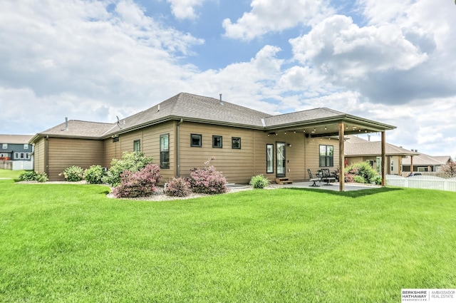 7812 S 196th St, Gretna, NE 68028 - rear view of house featuring a patio area and a shingled roof