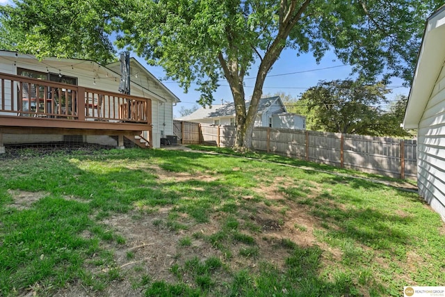 6458 Decatur St, Omaha, NE 68104 - view of yard featuring a deck