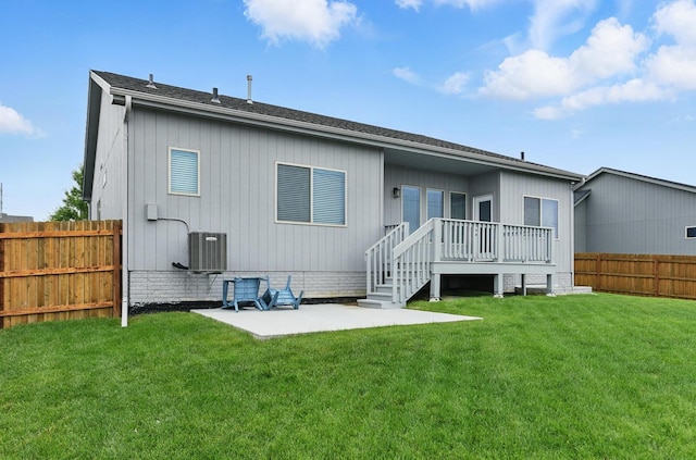 11745 S 113th St, Papillion, NE 68046 - back of property with a patio area, central AC, and a wooden deck