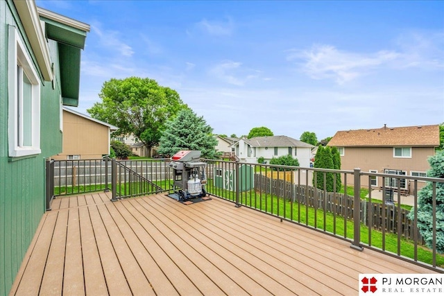 6718 Aspen St, La Vista, NE 68128 - deck featuring a residential view and a grill
